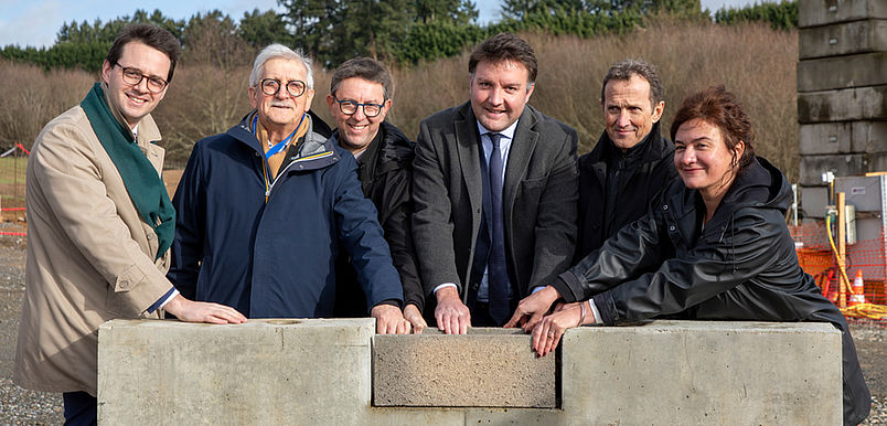 Pose de la prmière pierre de la chaufferie de Limoges Centre le 23 janvier 2026 