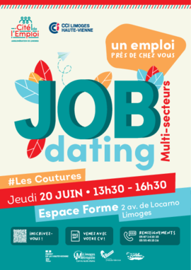 Affiche Job dating Les coutures à Limoges - Agrandir l'image (fenêtre modale)